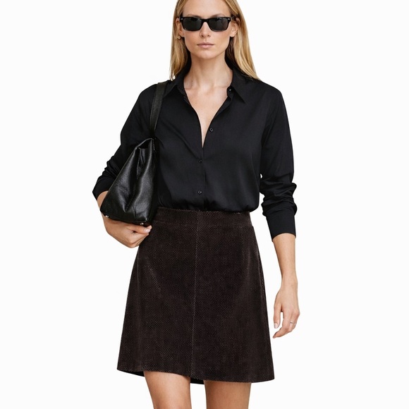 Ann Taylor Dresses & Skirts - Y2K Ann Taylor Brown Corduroy A-line Skirt Size 6 Minimal Classic Quiet Luxury